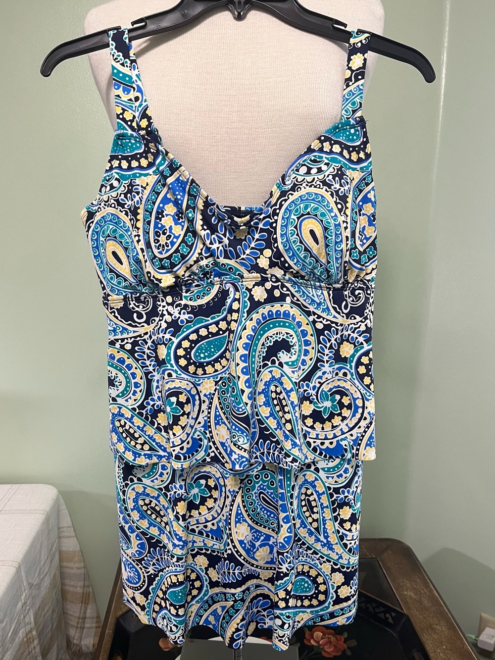 Kim Rogers Women's NEW Swimsuit Paisley Print Adjustable Straps Size Medium